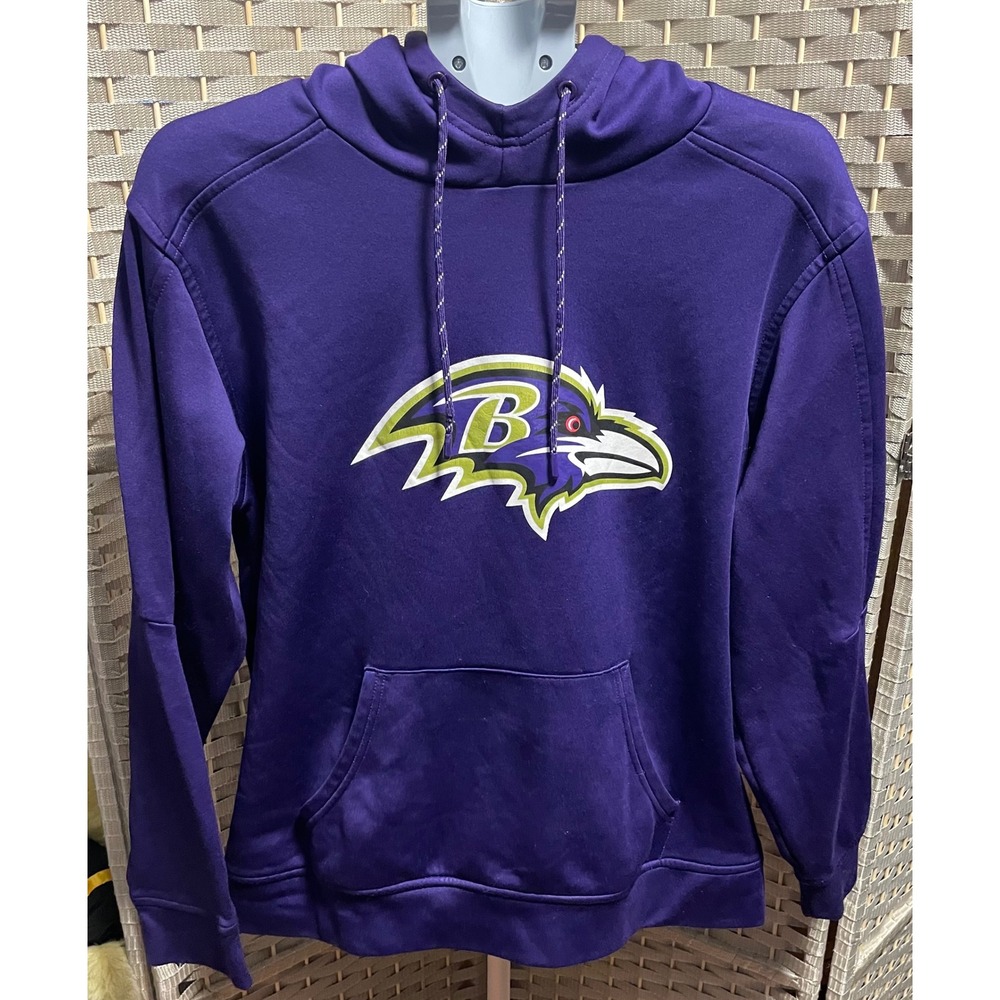 NFL Team Apparel Baltimore Ravens Hoodie Mens Large Purple Pullover Sweatshirt